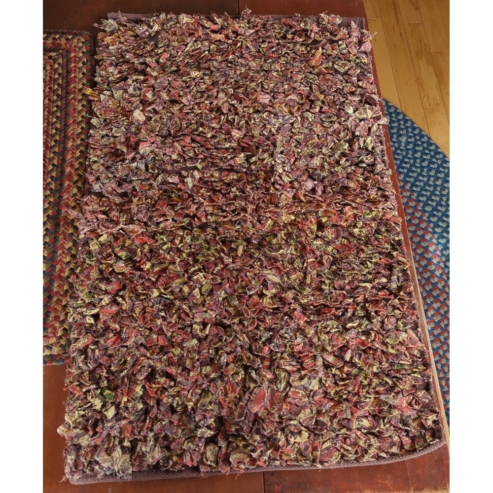 April Cornell Made in India Rag Tie Rug 37.5" x 23"‎ Vibrant Gorgeous Colors